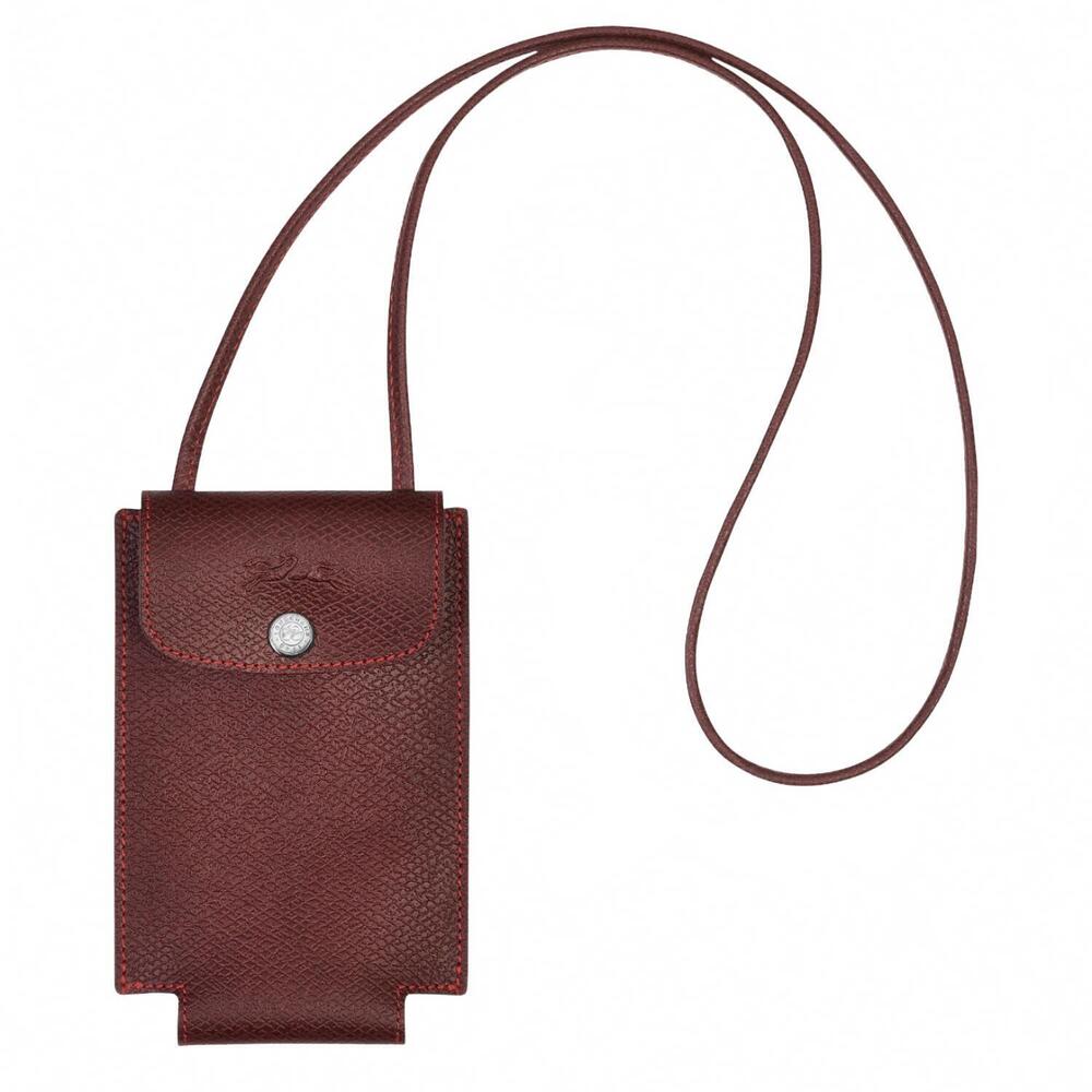 NEW LONGCHAMP phone case lanyard in red